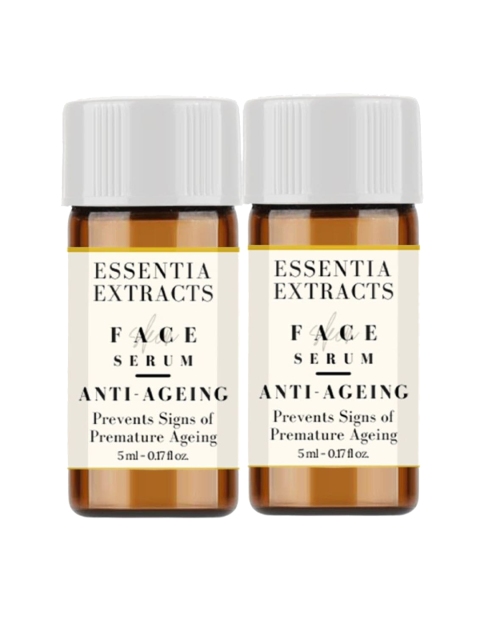 

ESSENTIA EXTRACTS Set of 2 Anti-Ageing Face Serum for Premature Ageing - 5 ml Each, Brown