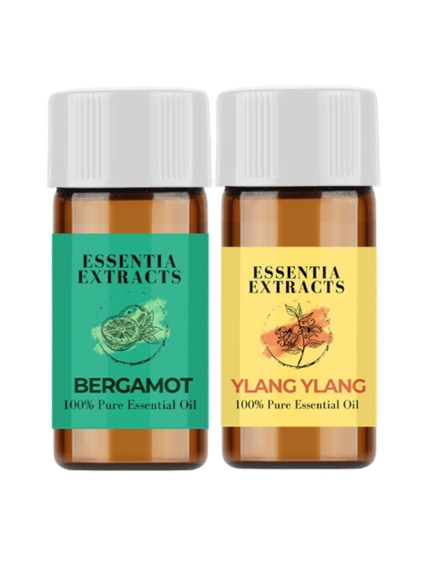 

ESSENTIA EXTRACTS Set Of 2 Bergamot and Ylang Ylang Essential Oil, Transparent