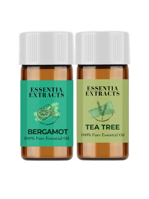 

ESSENTIA EXTRACTS Set of 2 Transparent Bergamot and Tea Tree Essential Oil - 6 ml Each