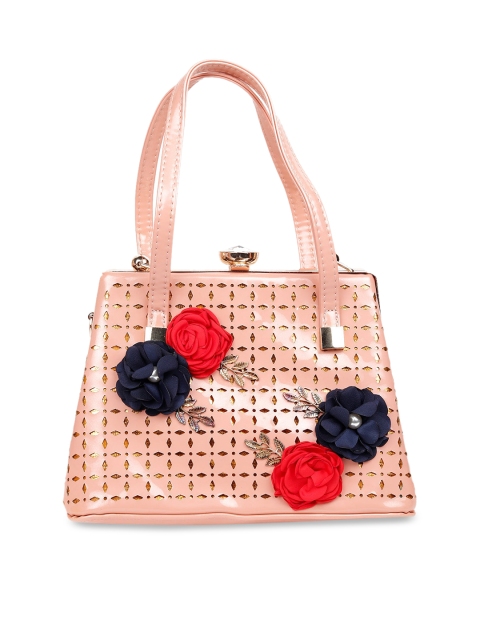 

ODETTE Black Embellished Structured Handheld Bag
