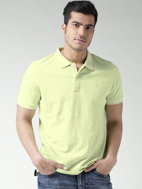

Celio Men Lime Green Solid Polo Collar T-shirt