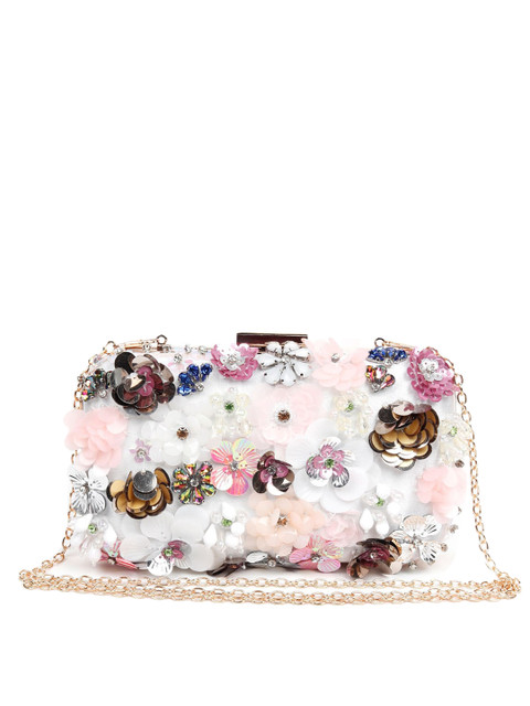 

ODETTE White & Multicoloured Embellished Purse Clutch