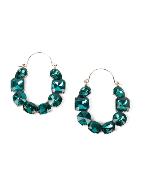

ODETTE Green Circular Hoop Earrings