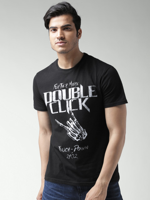 

Celio Men Black Printed Round Neck T-shirt