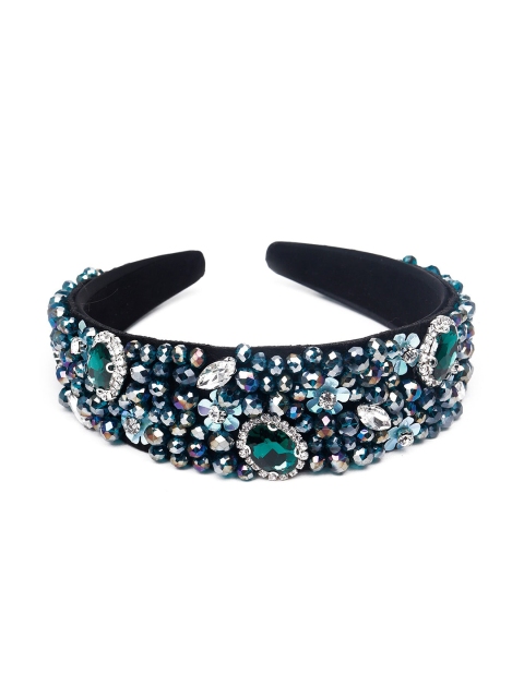 

ODETTE Women Blue & Green Beaded Hairband