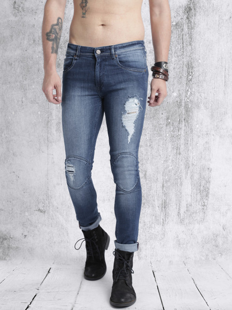 

Roadster Men Blue Skinny Fit Mildly Distressed Stretchable Jeans