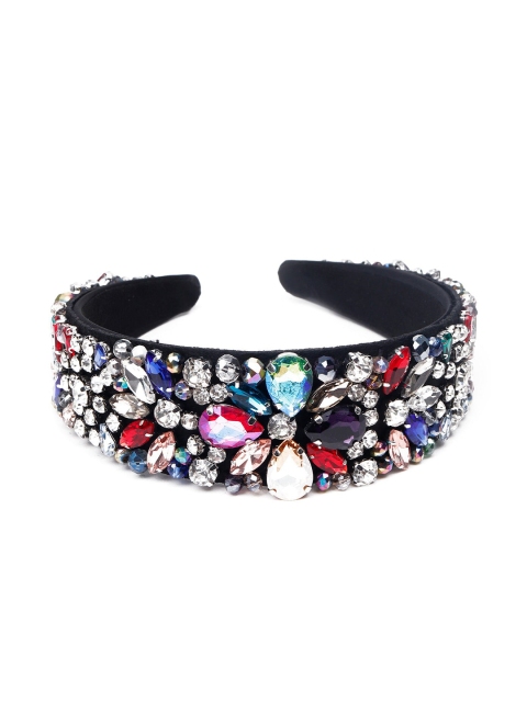 

ODETTE Women Black & Blue Embellished Hairband