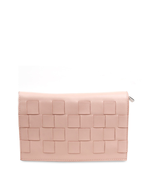 

ODETTE Pink Textured Structured Sling Bag
