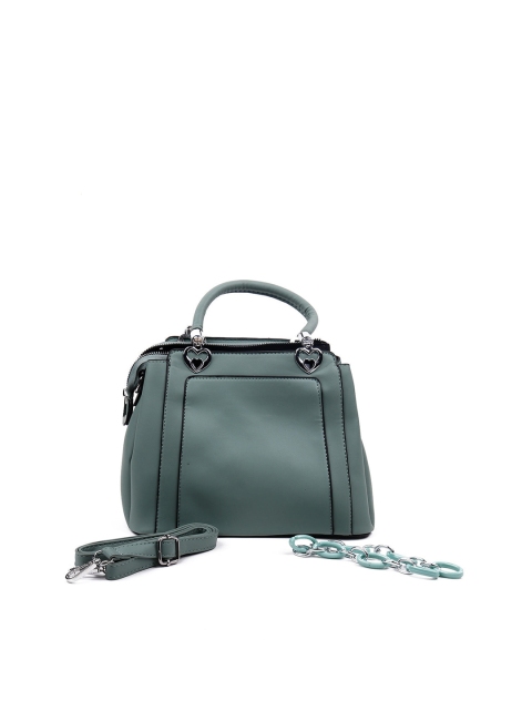 

ODETTE Green Structured Handheld Bag with Tasselled