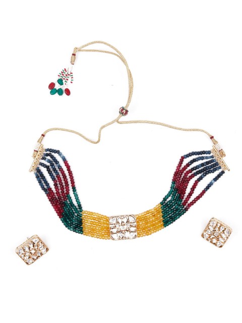 

ODETTE Multicoloured Embellished Structured Handheld Bag, Multi