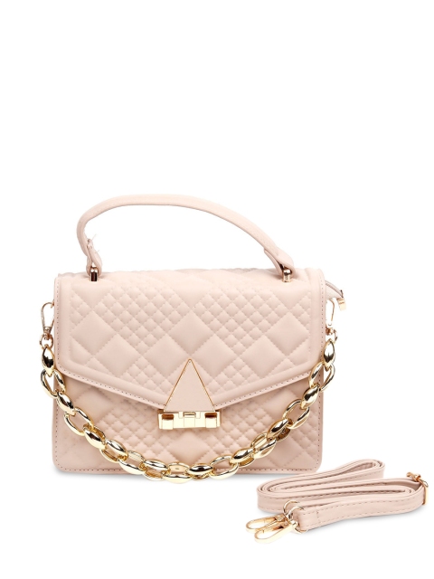 

ODETTE White Structured Handheld Bag with Quilted