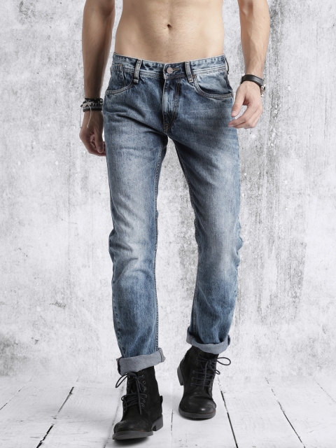 

Roadster Men Blue Flared Banana Slim Fit Mid-Rise Clean Look Jeans