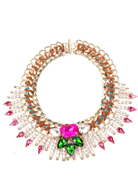 

ODETTE Gold-Toned & Pink Beaded Necklace