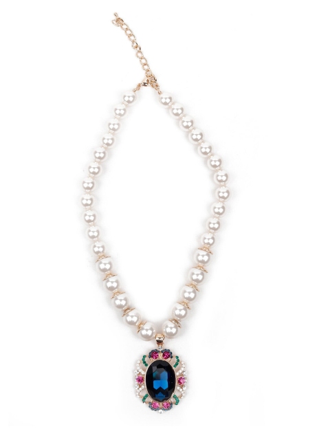 

ODETTE Blue & White Beaded Necklace