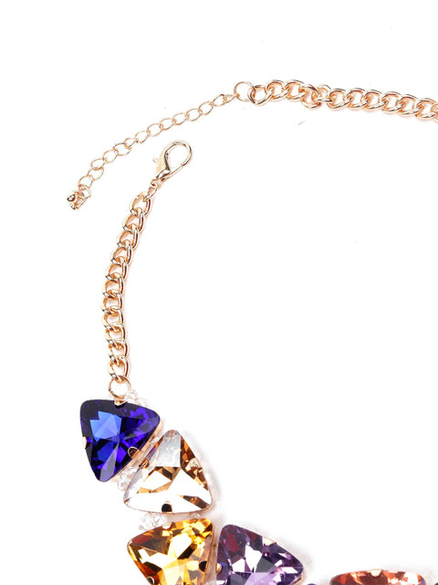 

ODETTE Gold-Toned Multicolor Artificial Stone-Studded Jewellery Set, Multi
