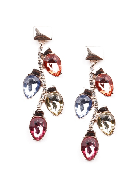 

ODETTE Multicoloured Oval Ear Cuff Earrings, Multi