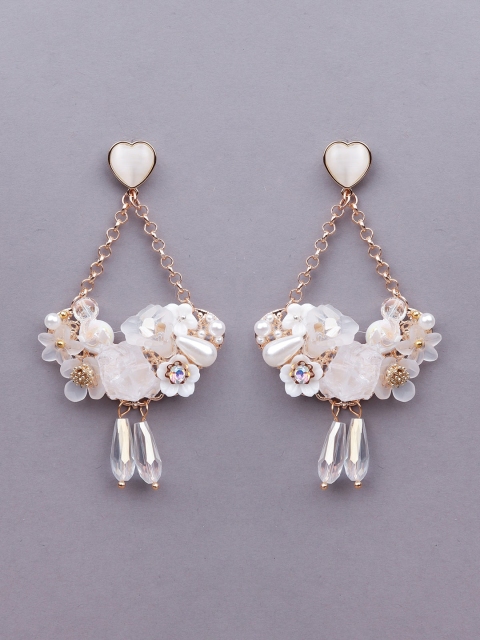 

ODETTE White Oval Drop Earrings