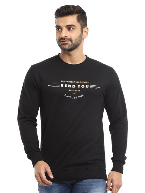 

V-Mart Men Black Typography Printed T-shirt
