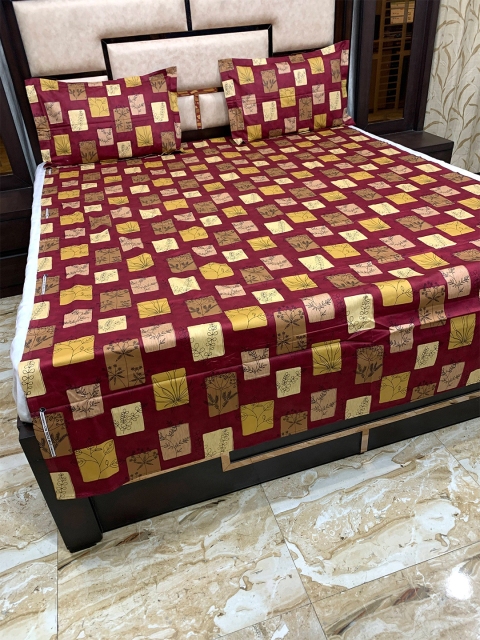

Pure Decor Red & Yellow 350 TC Single Bedsheet with 2 Pillow Covers