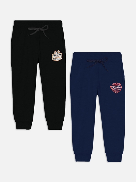 

Trampoline Kids Pack Of 2 Solid Cotton Joggers, Black