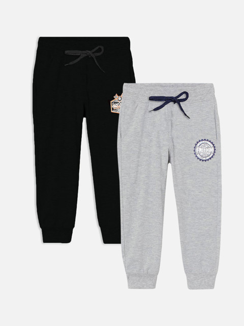 

Trampoline Pack of 2 Black & Grey Solid Cotton Track Pants