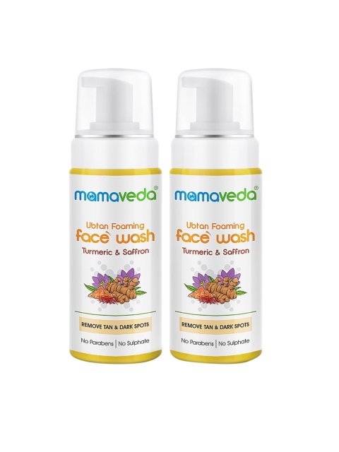 

Mamaveda Set of 2 Turmeric & Saffron Ubtan Foaming Face Wash - 160 ml Each, White