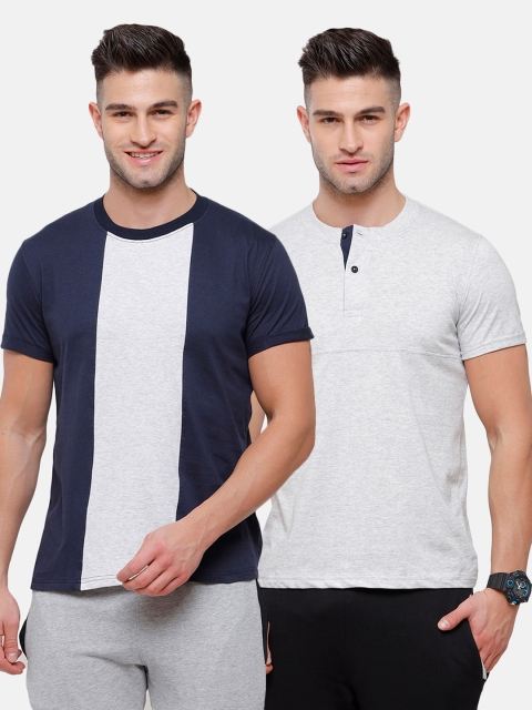

MADSTO Men White 2 Slim Fit T-shirt