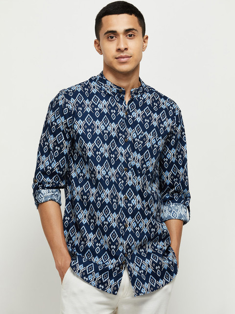 

max Men Blue Printed Kurta