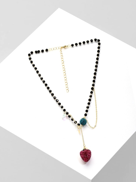 

AVANT-GARDE PARIS Gold-Toned & Black Gold-Plated Necklace