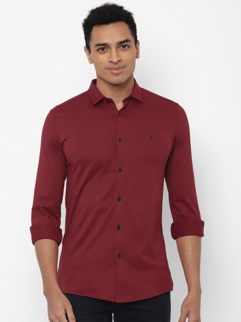 

Allen Solly Men Maroon Slim Fit Pure Cotton Casual Shirt