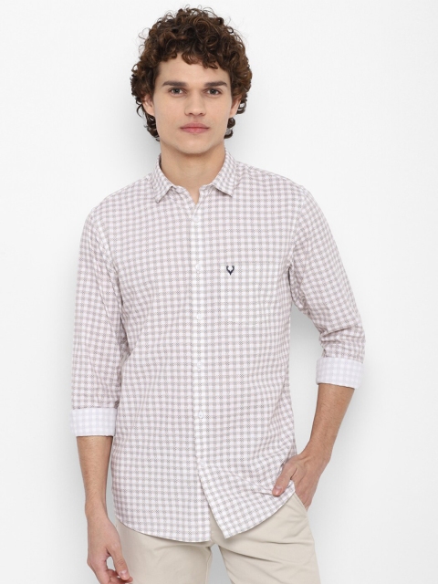 

Allen Solly Men Grey Slim Fit Grid Tattersall Checks Checked Casual Shirt
