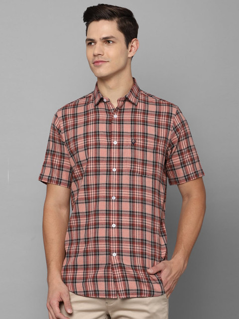 

Allen Solly Men Pink Slim Fit Tartan Checks Checked Casual Shirt
