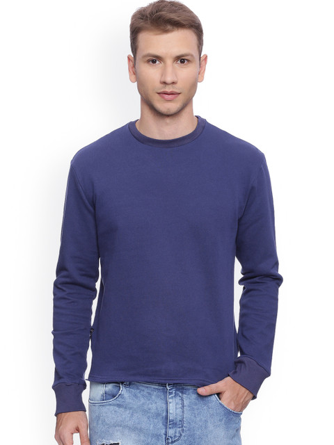

Blue Saint Men Navy Solid Sweatshirt, Navy blue
