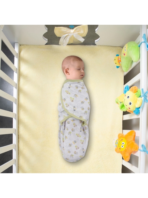

Baby Moo White & Green Honey Bee Ready Swaddle
