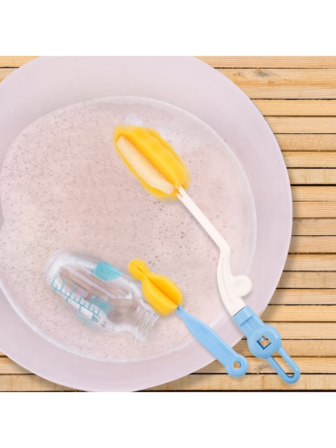 

Baby Moo Kids Set Of 2 Blue & Yellow Bottle & Nipple Cleaning Brush