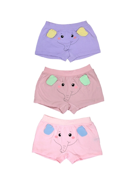 

Baby Moo Kids Pack of 3 Purple & Pink Baby Boxer Briefs