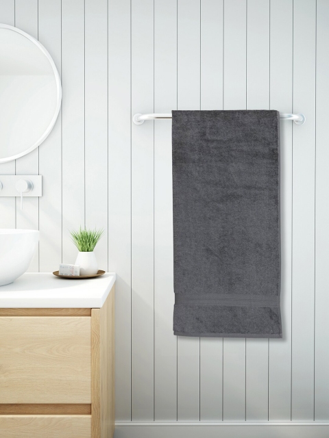 

SPACES Grey Solid 480 GSM Pure Cotton Bath Towel