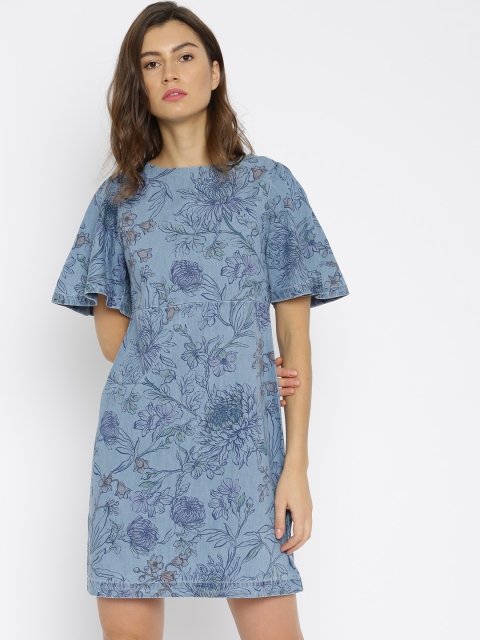 

ONLY Blue Floral Print Dress
