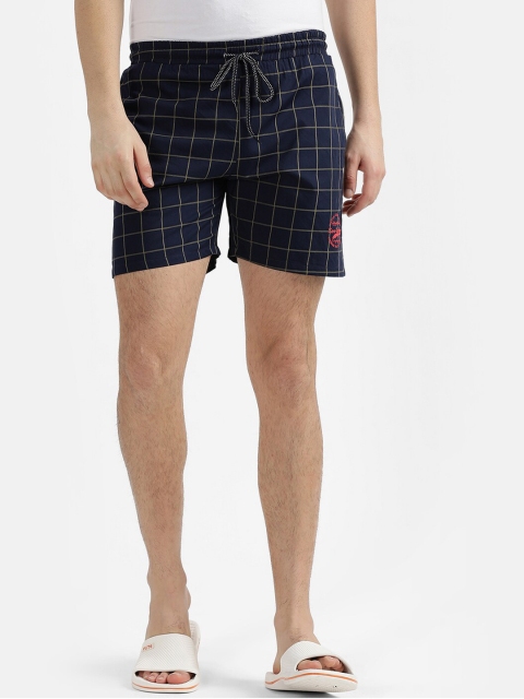 

V2 Value & Variety Men Blue Checked Shorts