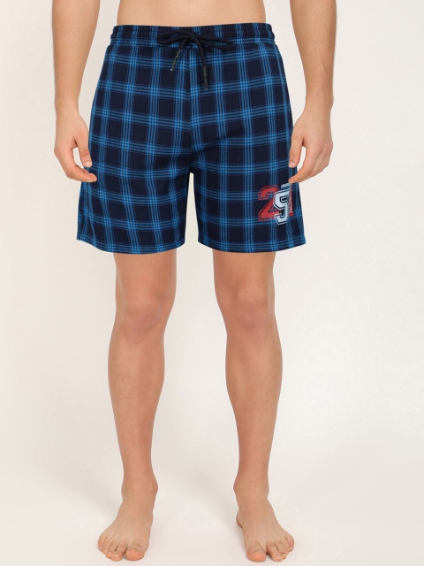 

V2 Value & Variety Men Blue Checked Shorts