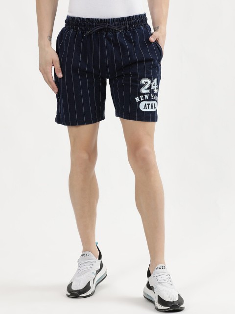 

V2 Value & Variety Men Blue Striped Shorts