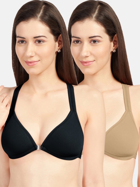 

Sonari Pack of 2 Black & Nude-Coloured Everyday Bras - Heavily Padded