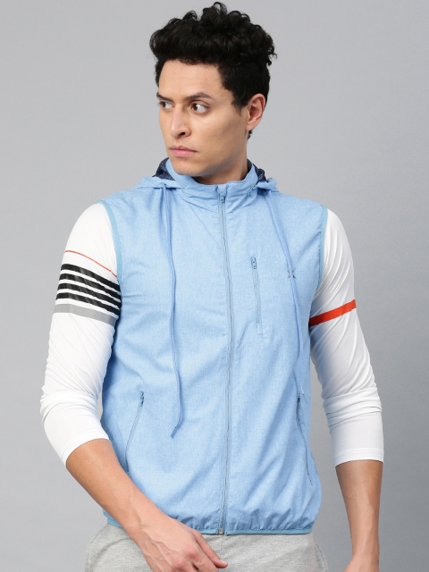 

HRX by Hrithik Roshan Men Blue Solid Hooded Sporty RAPID-DRY Jacket