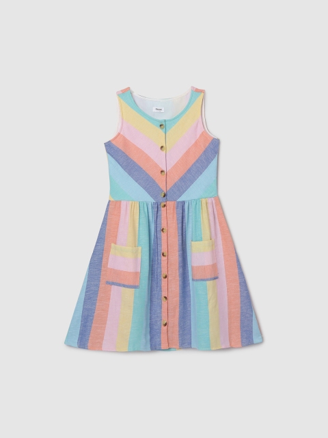 

max Blue & Pink Striped Dress