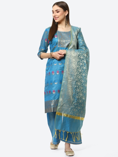 

Biba Blue & Pink Printed Unstitched Dress Material