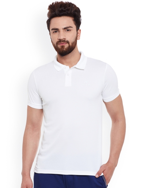 

Alcis Men White Solid Slim Fit Sports Polo T-shirt