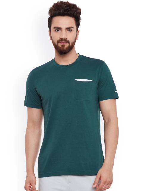 

Alcis Men Teal Solid Round Neck T-shirt