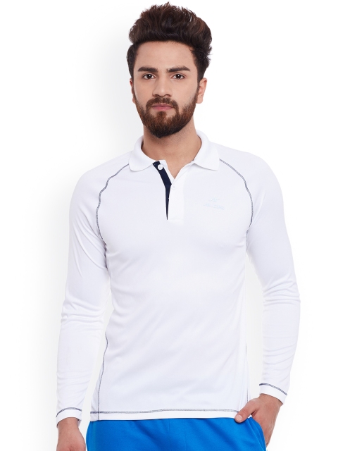 

Alcis Men White Solid Slim Fit Polo Collar T-shirt