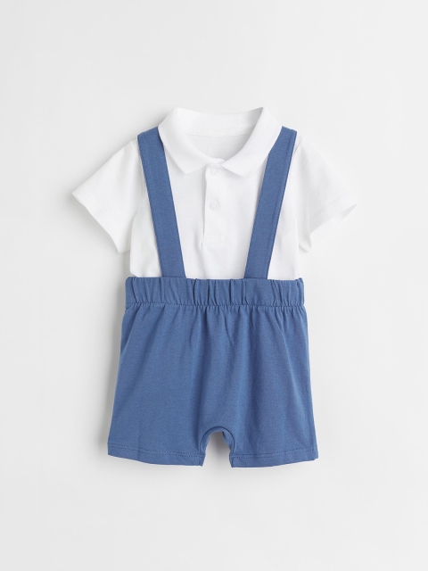 

H&M White & Blue 2-Piece Polo Shirt and Trousers Set