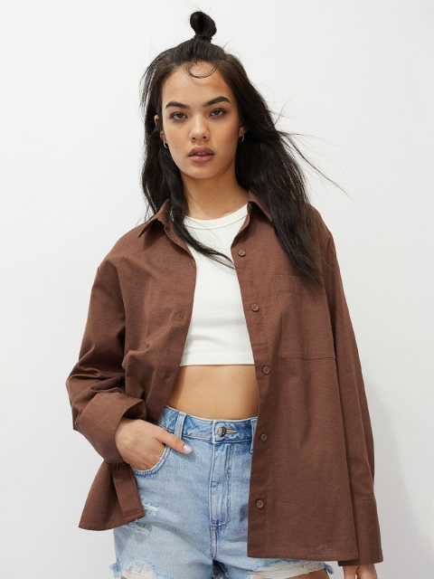 

H&M Brown Poplin Shirt